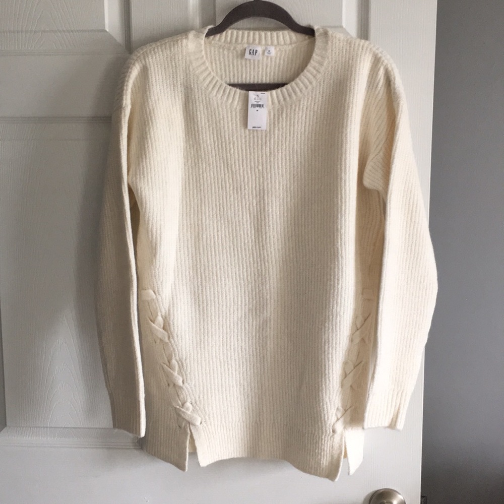 Gap Shaker Stitch Lace-Up Pullover Sweater Tunic